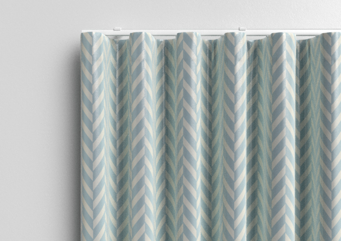 Chevron Stripe, Light Blue - Made to Measure Curtains - Image 13